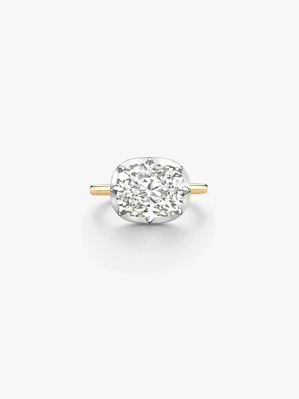 Jessica McCormack 5.02ct East-West Cushion Diamond Button Back Ring2