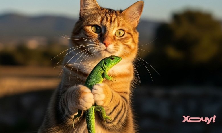 Як спілкуються коти з ящірками Як спілкуються коти з ящірками0